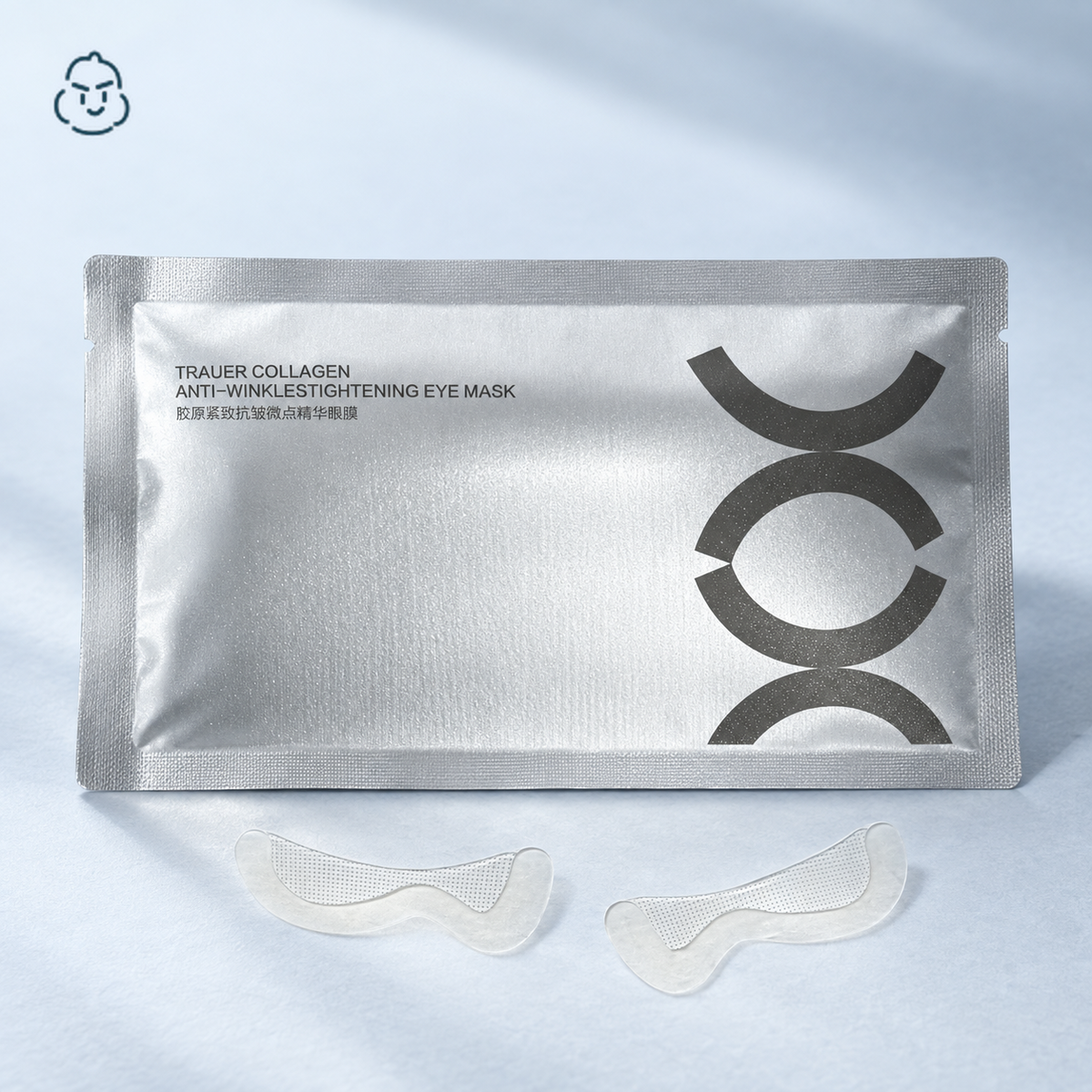 Trauemy A07 wide silver inner eye mask pouch with one pair of thin microdot patches